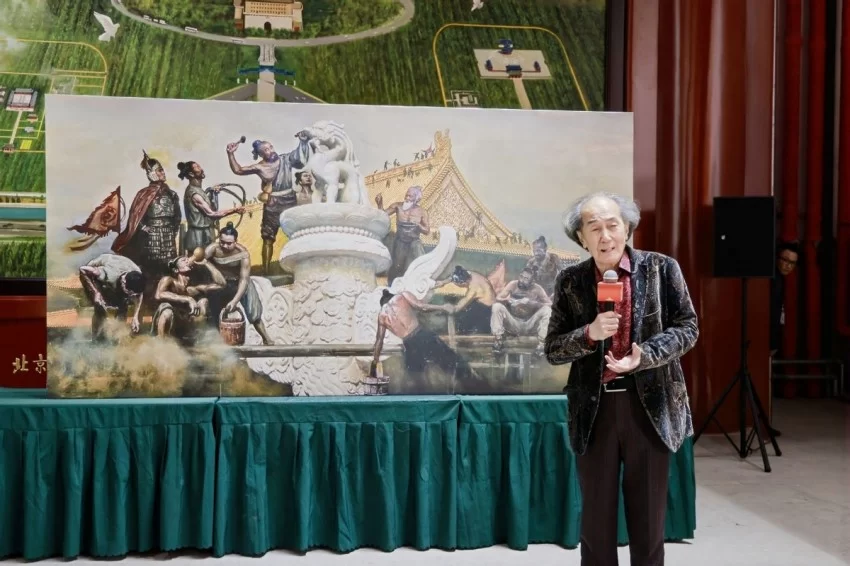 用传承技艺描绘北京中轴线, 巨幅漆画问世于正阳门,三幅知名中轴线画作同时亮相(图10) 巨幅漆画问世于正阳门,三幅知名中轴线画作同时亮相(图10)